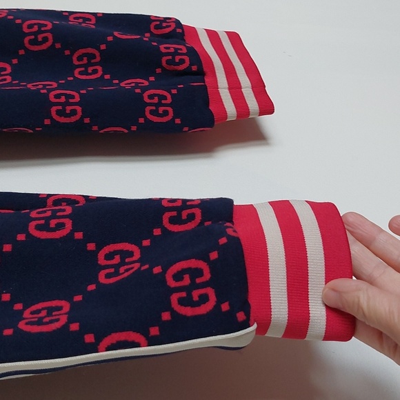Gucci monogram red jacquard navy jogger - Picture 9 of 15